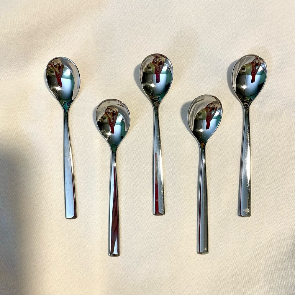 *VINTAGE* WMF Cromargan (5) Domus Brasilia Stainless Flatware - 5”Spoons - MCM